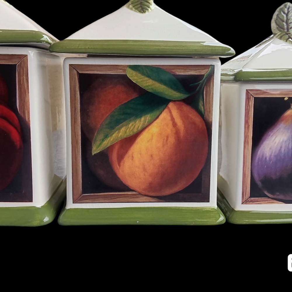 Rare CANISTER SET ~ Vegetables, Jay Mercado, 3 piece, Certified International